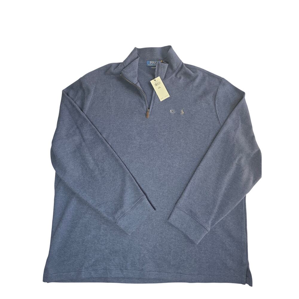 Polo Ralph Lauren Mens 2XLXXL Heather Blue 1/4 Zip Pullover Sweater Preppy Golf